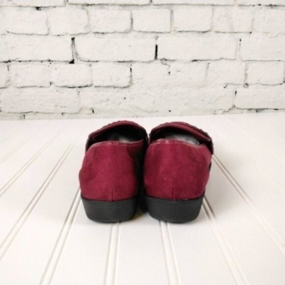 Comfortview Cassidy Studded Faux Suede Loafers In Rich Burgundy Size 7M - Picture 5 of 7